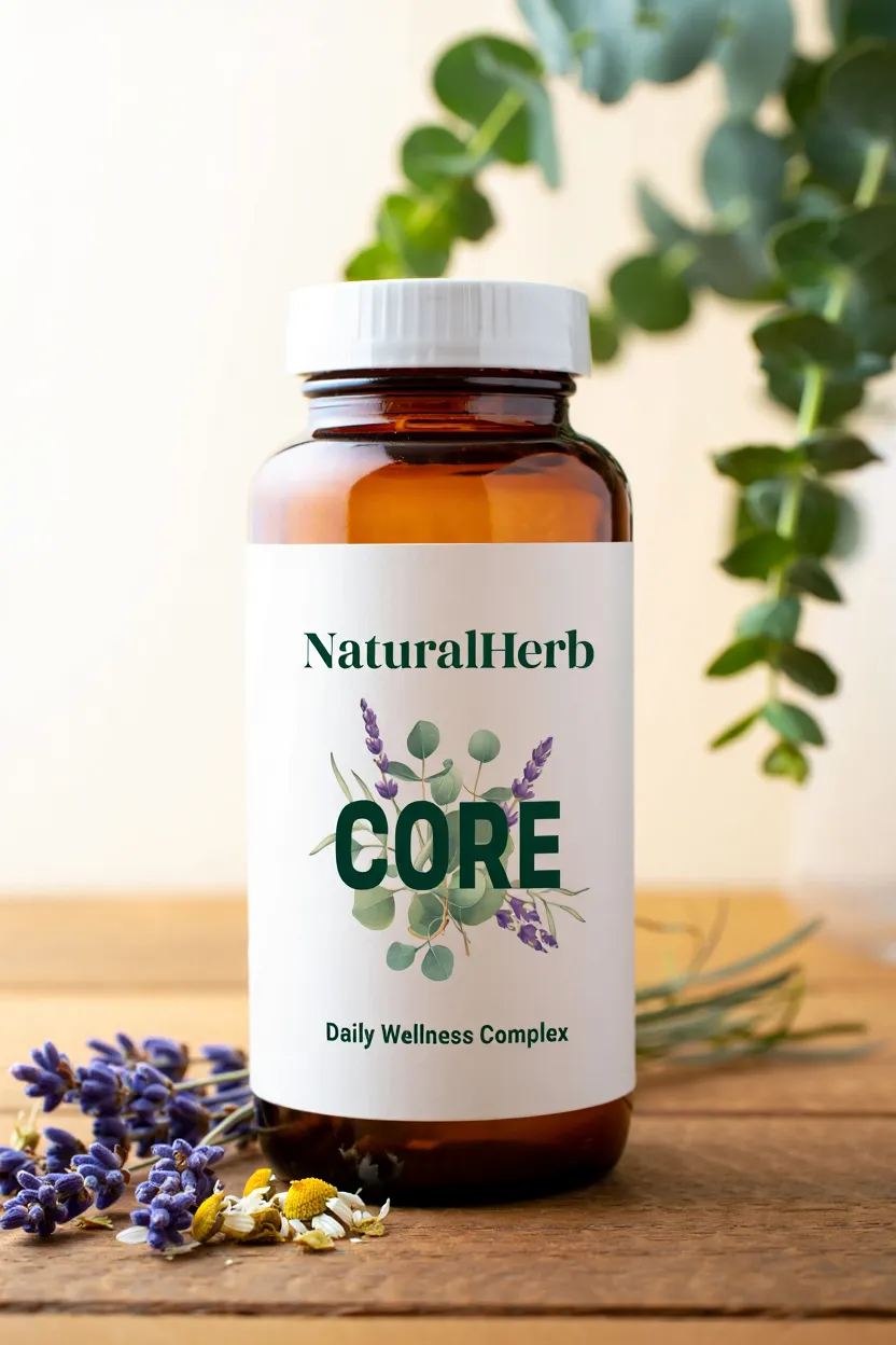 NaturalHerb Core supplement bottle with natural botanical ingredients